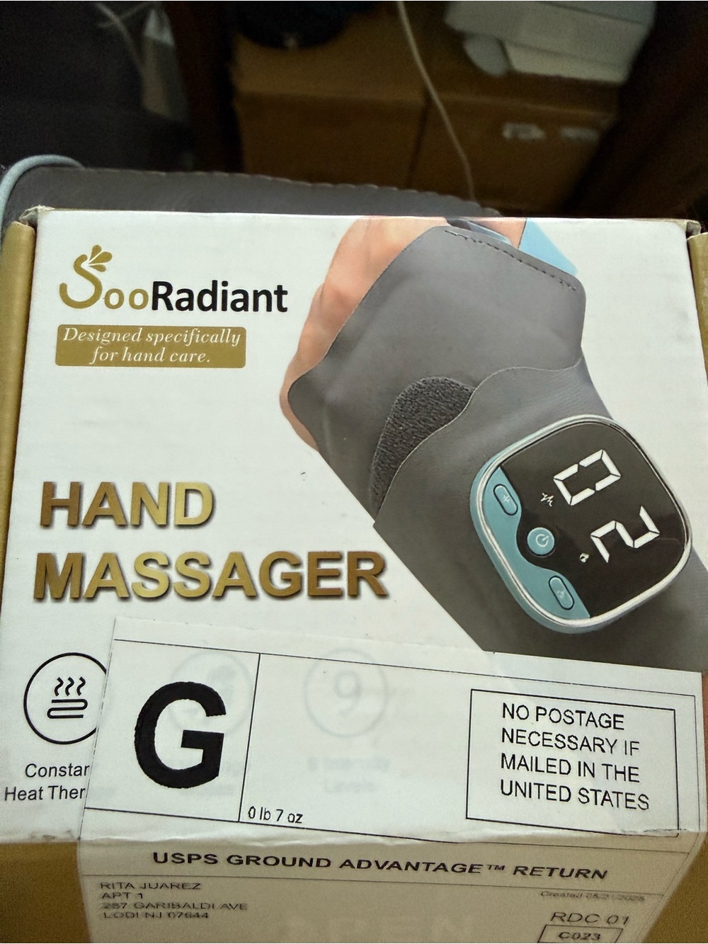 Gray Hand Massager with Digital Controls